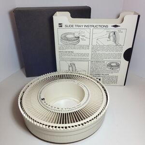 GAF Rototray Slide Carousel Rotary 100 Tray For 2"x2" Off White with Box Vintage
